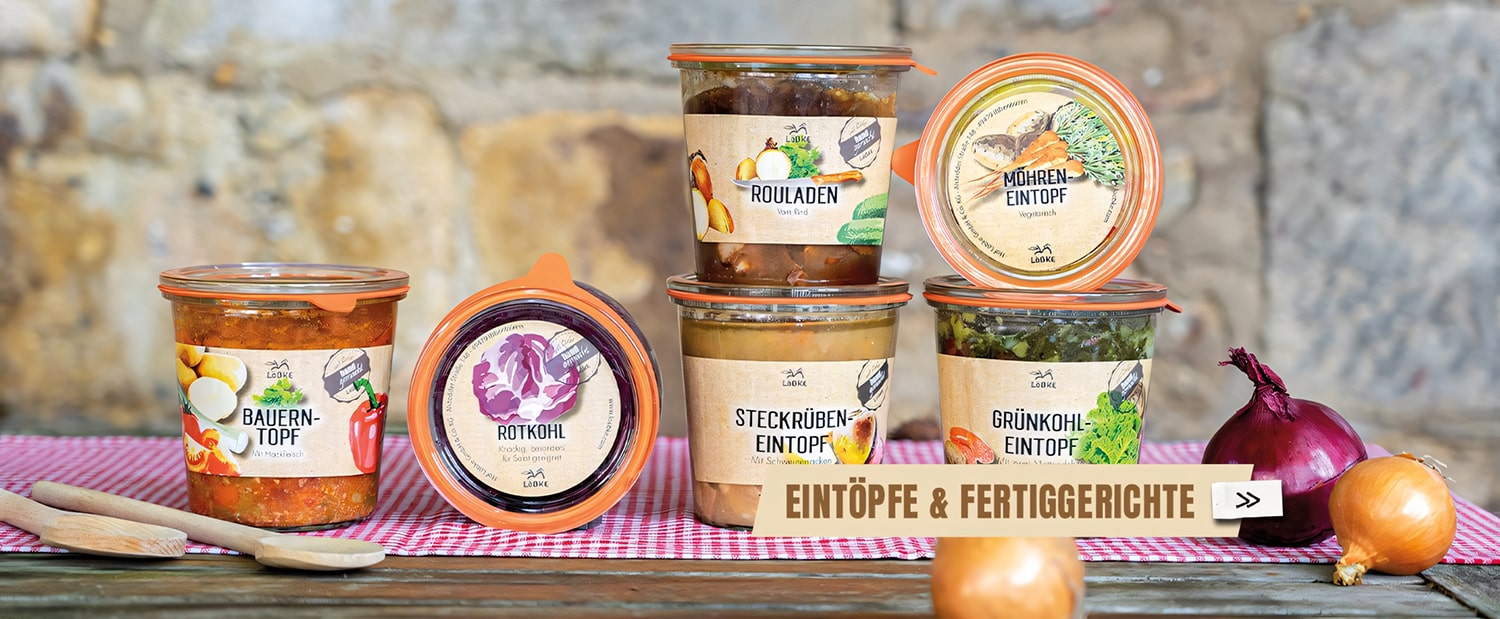 Hausgemachte Eintöpfe und Fertiggerichte vom Erlebnishof Löbke