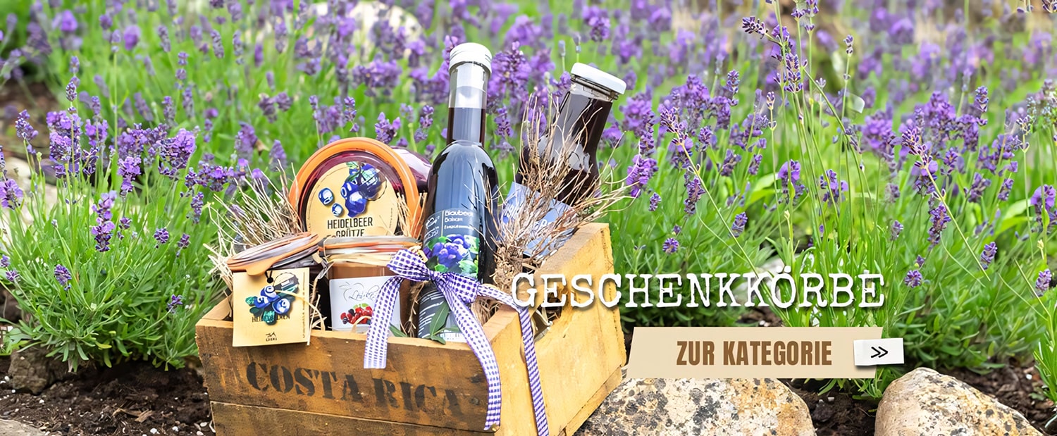 Geschenkkorb vom Erlebnishof Löbke mit regionalen Spezialitäten